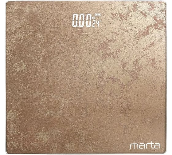 Весы напольные сенсор MARTA MT-SC3602 античное золото LED дисплей, встроенный термометр 43289