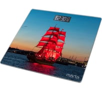 Напольные весы MARTA MT-1609 "Алые паруса" сенсор, встроенный термометр 41468