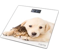 Весы напольные MARTA MT-1608 два питомца, сенсор, встроенный термометр 41474
