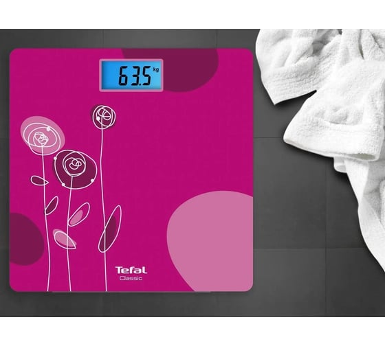 Весы напольные электронные TEFAL PP1531V0 макс.160кг, розовый/рисунок 1601565