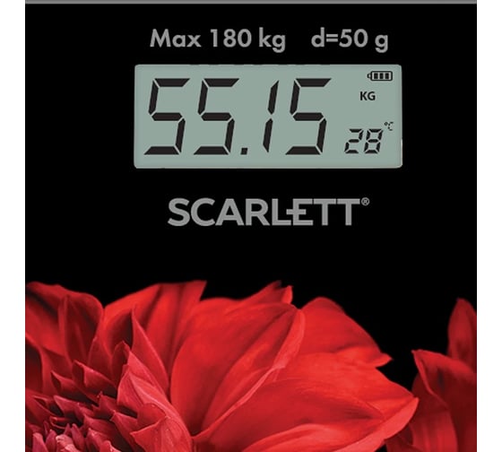 Напольные весы Scarlett электронные, стекло, 180 кг SC-BS33E027
