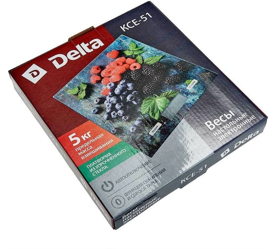 Настольные электронные весы Delta KCE-51 Ягодный микс : 5 кг, стекло 0R-00002782
