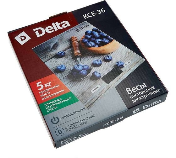 Настольные электронные весы Delta KCE-36 Сладкая черника : 5 кг, стекло 0R-00002251