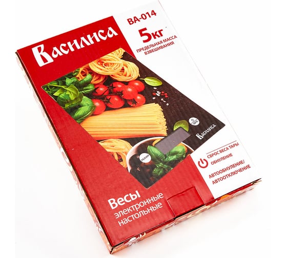 Настольные электронные весы ВАСИЛИСА ВА-014 Итальянская кухня : 5 кг, стекло / 0R-00006717