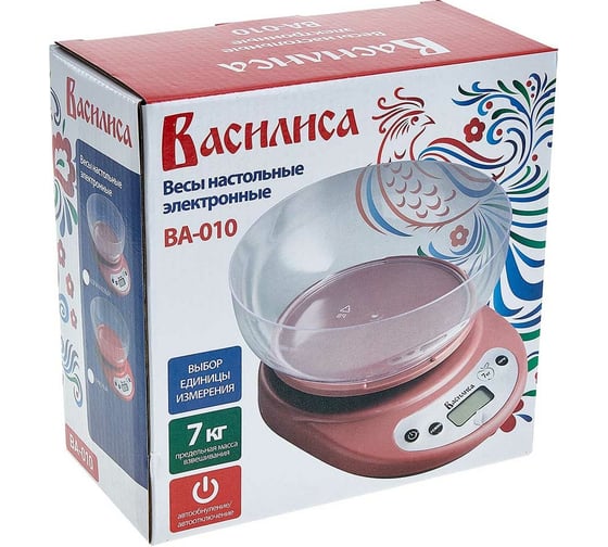 Настольные электронные весы ВАСИЛИСА ВА-010 красный: 7кг / 0R-00005142