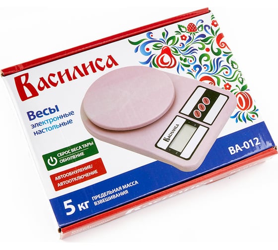 Настольные электронные весы ВАСИЛИСА ВА-012 сиреневый : 5 кг, пластик / 0R-00006715