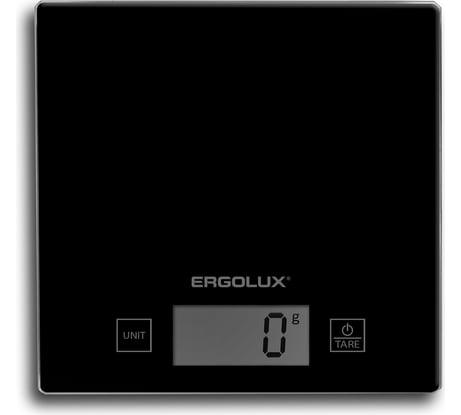 Кухонные весы ERGOLUX ELX-SK01-С02 черные, до 5 кг, 150х150 мм 13598