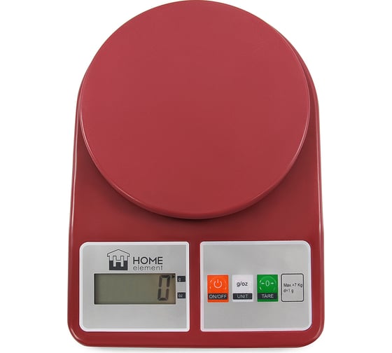 Кухонные весы HOME ELEMENT сенсор красный гранат HE-SC930 40936 1