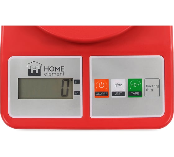 Кухонные весы HOME ELEMENT сенсор яркий рубин HE-SC930я
