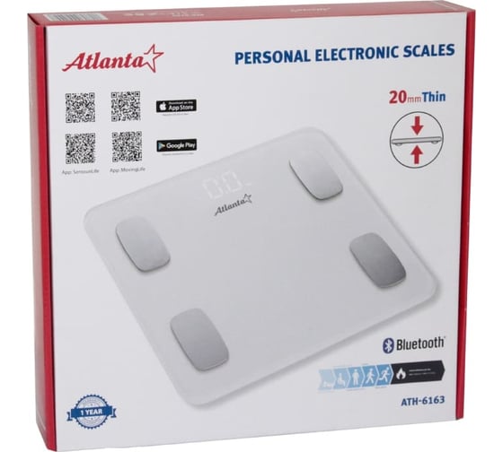 Напольные электронные весы Atlanta ATH-6163 white