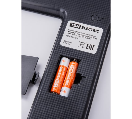 Электронные напольные весы TDM ELECTRIC Фитнес, стекло, деление 0,01 кг, макс. 180 кг, 28x28 см SQ4012-0002