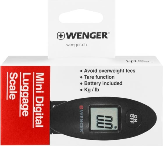 Электронные мини-весы для багажа WENGER черные, АБС-пластик, до 40 кг 611883