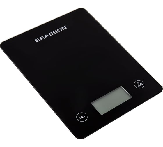 Весы кухонные BRASSON УМНЫЕ KS-22D, до 10кг, КБЖУ, приложение, стекло, черные 458446