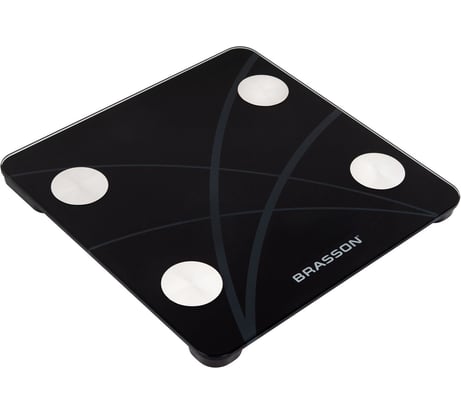 Весы напольные диагностические BRASSON FS-33D, 30х30 см, до 180 кг, 15 параметров, черные 458447