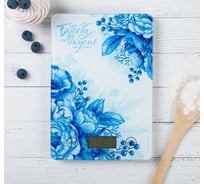 Кухонные весы Like me гжель, 21.5x15x1.5 см 4762428