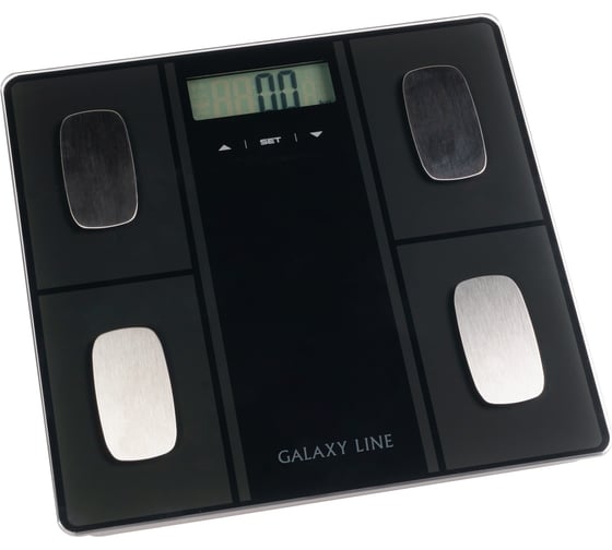 Напольные многофункциональные электронные весы Galaxy LINE черные 7080148542