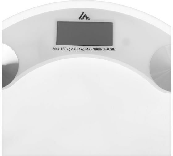 Напольные электронные весы LUAZON LVE-001 до 180 кг, 1хCR2032, стекло, белые 2580568