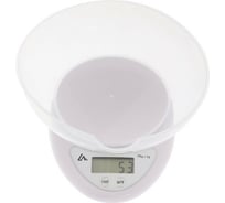 Кухонные электронные весы LUAZON LVK-706 с чашей, до 5 кг, белые 6913487