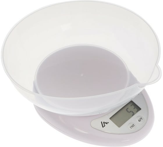 Кухонные электронные весы LUAZON LVK-706 с чашей, до 5 кг, белые 6913487