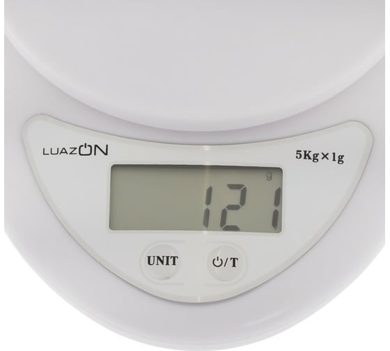 Кухонные электронные весы LUAZON LVK-501 до 5 кг, белые 1147001
