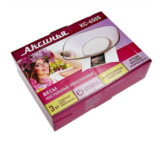 Настольные электронные весы Аксинья КС-6505 белый, 3 кг 0R-00006057