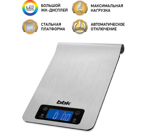 Кухонные весы bbk KS150M металлик 00-00001167