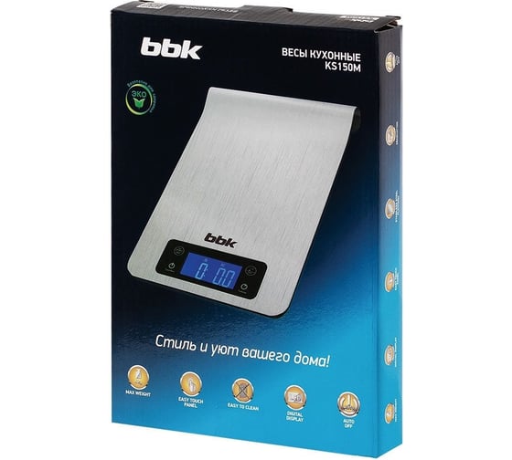 Кухонные весы bbk KS150M металлик 00-00001167