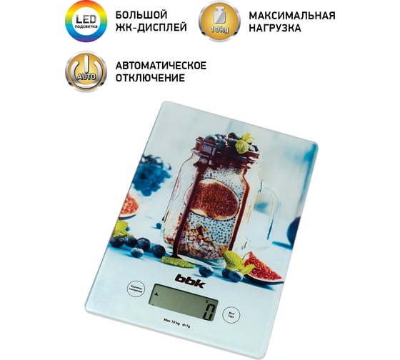 Кухонные весы bbk KS102G лазурный 00-00001165