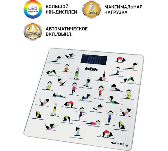 Напольные весы bbk BCS3003G белый ЦБ-00001582