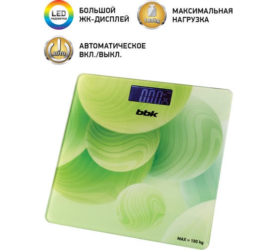 Напольные весы bbk BCS3003G зеленый ЦБ-00001583