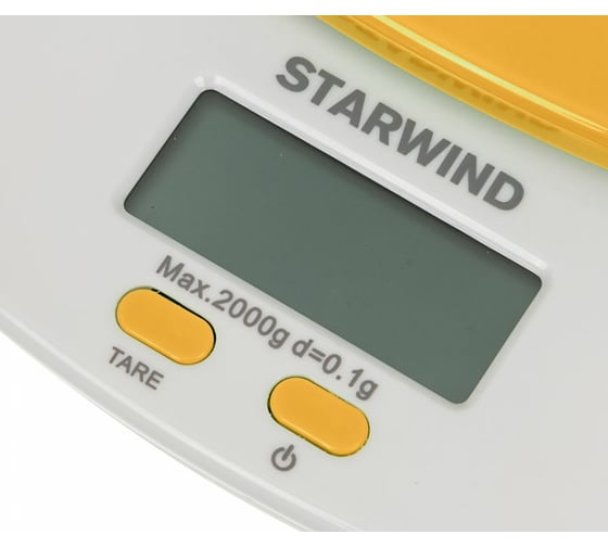 Кухонные электронные весы Starwind до 2 кг, 2хААА, оранжевые SSK2158