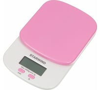 Кухонные электронные весы Starwind до 2 кг, 2хААА, розовые SSK2157