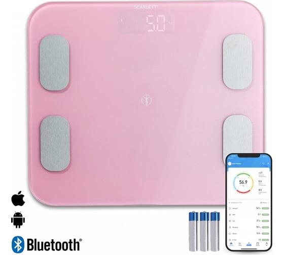 Напольные электронные весы Scarlett диагностика с bluetoot SC-BS33ED102