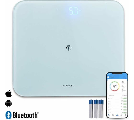Напольные весы Scarlett диагностика, Bluetooth SC-BS33ED48