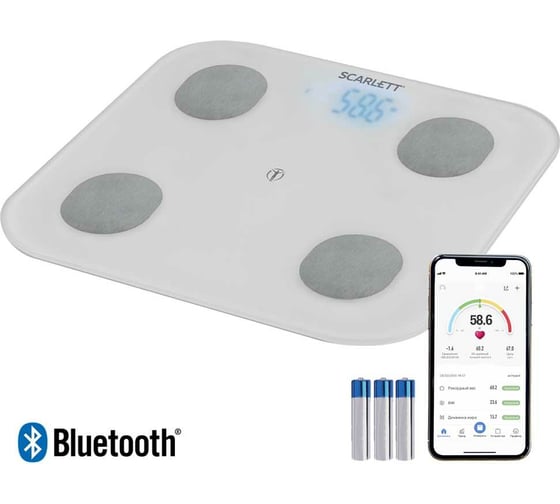 Напольные весы Scarlett диагностика, Bluetooth SC-BS33ED47