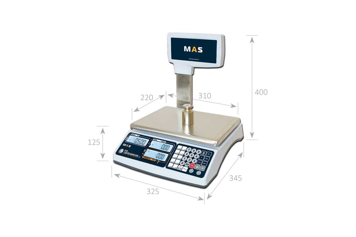 Торговые весы со стойкой MAS ter mr1-30p 7213 - выгодная цена, отзывы,  характеристики, фото - купить в Москве и РФ