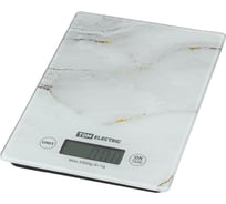 Электронные кухонные весы TDM ELECTRIC "Мрамор", стекло, деление 1 г, максимальная нагрузка 5 кг SQ4025-0004