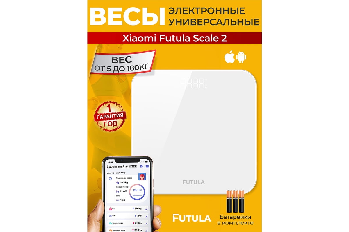 Умные напольные весы FUTULA Scale 2 (White) 00-00214421 - выгодная цена,  отзывы, характеристики, фото - купить в Москве и РФ