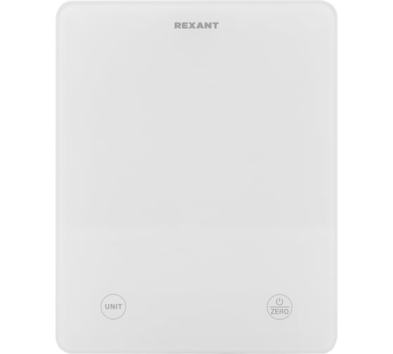Кухонные электронные весы REXANT белые, прямоугольные, стекло, до 5 кг 72-1008