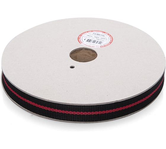 Ремень полипропиленовый Стройбат 25мм (черный/красный 30 м) 274670 1