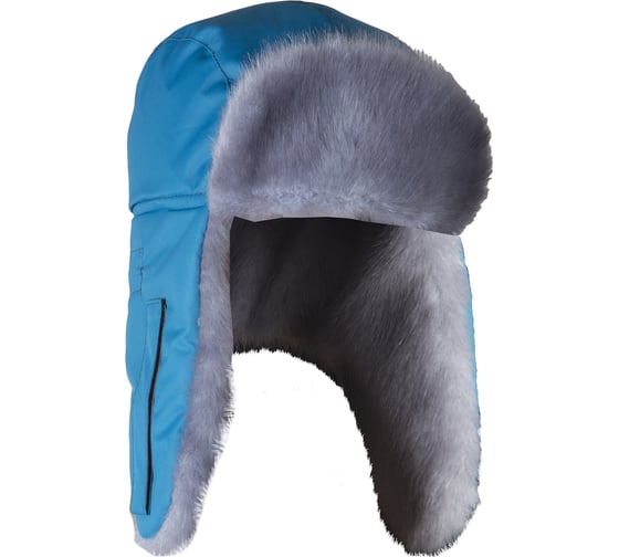 Зимняя шапка-ушанка HUNTSMAN Голубая Норка Бирюза Breathable, НФ-00000050/55-56