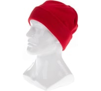 Шапка с отворотом из флиса для взрослых СИБРТЕХ размер 58-59, красная 68831