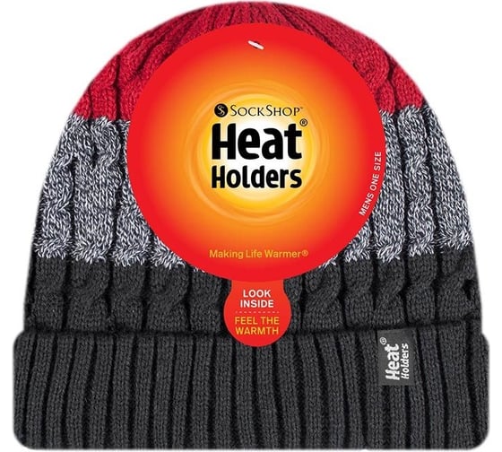Мужские термошапки Heat Holders MALMO, charcoal/red BSHH832OSCHA