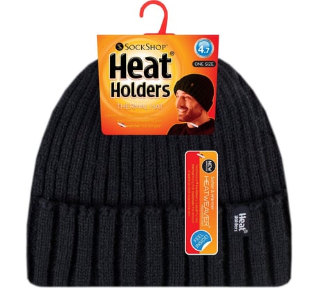Мужские термошапки Heat Holders LAWSON с отворотом, black BSHH811OSBLK