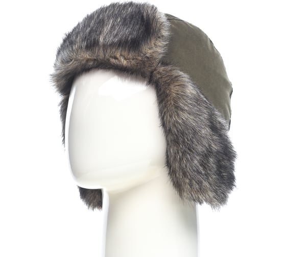 Зимняя шапка-ушанка Huntsman Yukon Ice ткань Finlandia, цвет Хаки, НФ-000002602/58-60