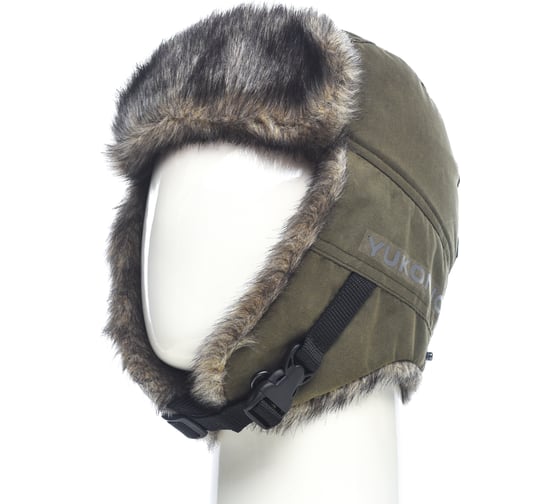 Зимняя шапка-ушанка Huntsman Yukon Ice ткань Finlandia, цвет Хаки, НФ-000002601/56-58