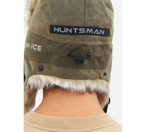 Зимняя шапка-ушанка Huntsman Yukon Ice ткань Finlandia, цвет Хаки, НФ-000002601/56-58