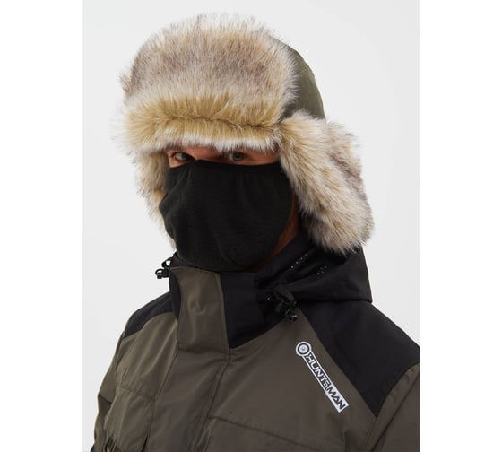 Зимняя шапка-ушанка Huntsman Горка-Люкс ткань Исландия, цвет Хаки, НФ-000005038/58-60