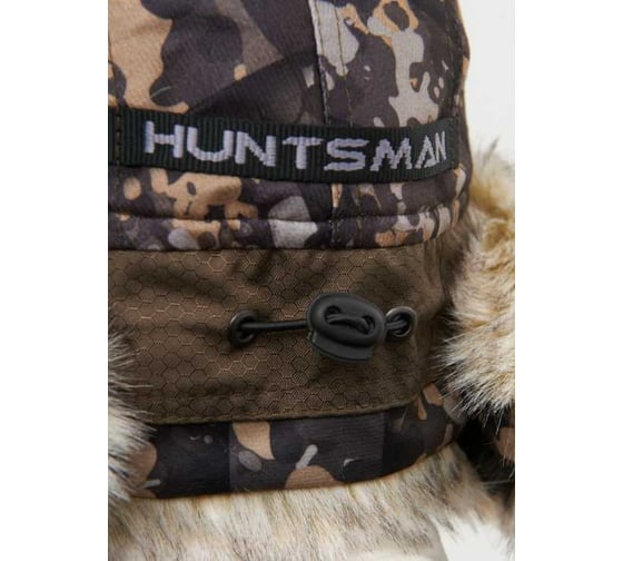Зимняя шапка-ушанка Huntsman Альтаир с маской, ткань Alova, цвет КМФ 005 переплетение хаки НФ-000004625/56-58