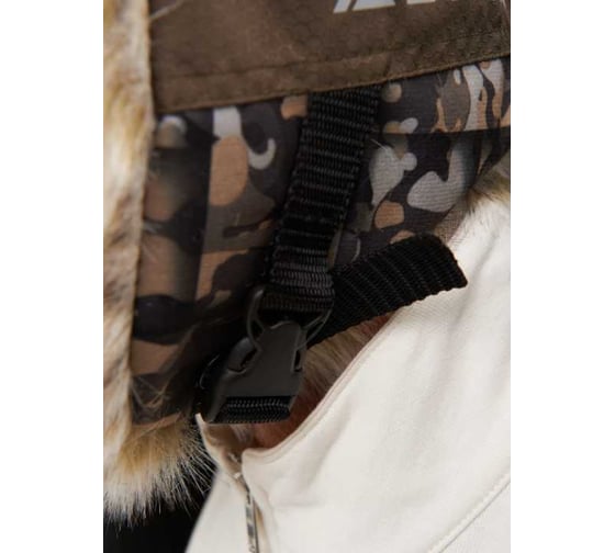 Зимняя шапка-ушанка Huntsman Альтаир с маской, ткань Alova, цвет КМФ 005 переплетение хаки НФ-000004625/56-58